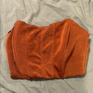 Orange Corset Style Crop Top